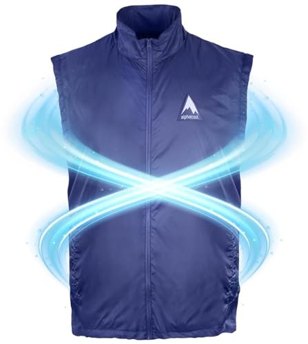 Alphacool Cooling Fan Vest with 2 Fans for Men & Women – Personal Wearable Air Conditioner 3XL