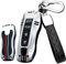 HIBEYO Smart Coque de Protection pour clé de Voiture Porsche 971 9YA Macan Boxster Carrera Taycan Anamera Porte-clés Accessoires 4 Boutons Argenté