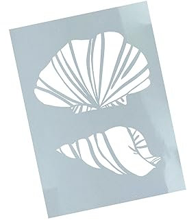 Schablone Muschel Duo - Wandschablone Stencil Muschelschablone Malschablone - Malerei Küche Badezimmer Deko Meer Urlaub Scrapbooking - zAcheR-fineT (DIN A6)