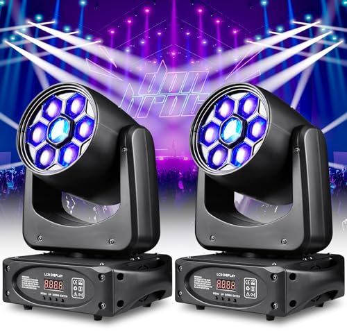 2PCS 150W RGBW Cabeza Móvil LED 6 Bee Eye Luz Discoteca Prisma Efecto DJ Luces Escenario 8 Gobos 8 Farben Luz Iluminación para DJ Bar Fiestas Bodas Iglesias Nocturno