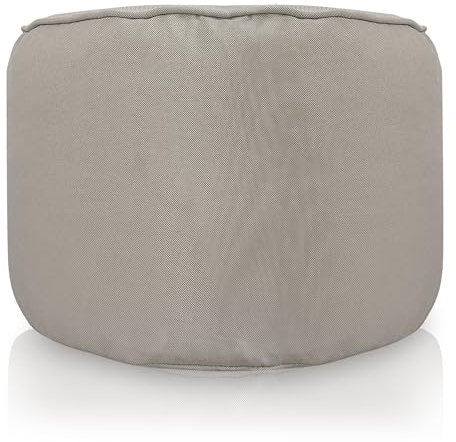 Aiire Pouf Hocker Outdoor aus Olefin - [45x30 cm] Moderner Sitzhocker Rund mit Füllung für Sitzsack Erwachsene, Jungen und Kinder - Sofa Fußhocker für Sessel aus Baumwolle Beige