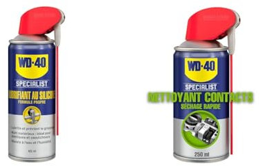 WD-40 Specialist • Lubrifiant Au Silicone • Spray Double Position • Formule Propre & Nettoyant Contact • Spray Double Position • Elimine huile, dépôts gras, poussière