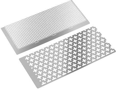 SAUYRASR 2 Stück Diamond Painting Zubehör Lineal Diamant Malerei Lineal mit 599 1020 Blanko-Gitter Edelstahl 5D Diamond Mesh Lineal DIY Zeichnung Lineal mit für Kunsthandwerk Zubehör