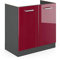 Vicco Küchenunterschrank R-Line, Bordeaux Hochglanz/Anthrazit, 80 cm AP Marmor
