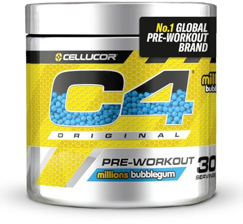 C4 Original Pre Workout Powder, Bubblegum, 30 Servings | Zero Sugar Pre Workout Energy Drink Powder with 150mg Caffeine, 1500mg Creatine Monohydrate, 1600mg Beta Alanine