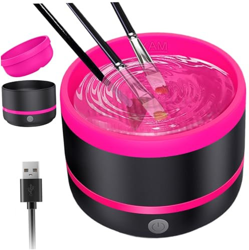 Nettoyant pour pinceaux de maquillage électrique Machine de nettoyage automatique pour pinceaux maquillage Nettoyeur amovible Type-C Nettoyant pour po