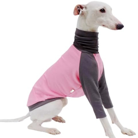 UOSIA Italian Greyhound Puppy Clothes Soft Lightweight Dog T-Shirts Long Sleeves Turtleneck Dog Coat Cute Whippet Dog Outfit Doggie Jumpsuit for Small Medium Dogs Girl