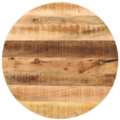 LLEZKBR Möbelstück Tischplatte Ø 70x3,8 cm rund Massivholz Mango grob