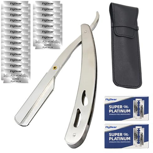 Neoreser Rasoir Homme, Rasoir, Rasoir Coupe Choux Barbe avec 20 Lames de Rasoir + Pochette de Transport, Coupe Choux Barbe, Rasoir Barbe Homme(Argent)