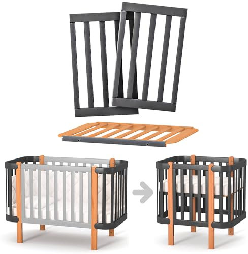 Veres Umbausatz für das Babybett Veres Monaco zum Mini-Bett (80x60 cm) (Anthrazit)