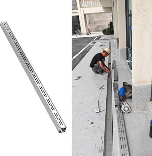 QYANPEN Coperture per scarichi da Esterno 3,5x3 4x4 5x3 5x5 6x4 7x5 8x4 10x5 15x5 cm Canale di drenaggio Francese, Sistema di drenaggio a Trincea in Acciaio Inossidabile 304 per Cortile, grondaia di