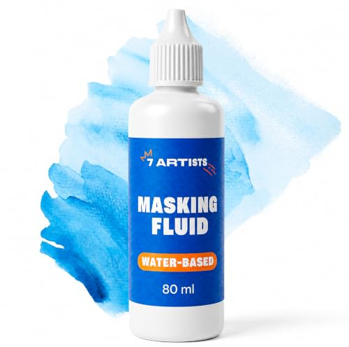 7 Artists Masking Fluid Gel 80 ml – für Aquarell und Watercolour Techniken | Aquarell Maskiergummi Flüssig | Maskierflüssigkeit und Rubbelkrepp für präzises Abdecken bei Aquarellmalerei