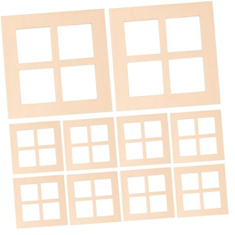 SUPVOX 20 Piezas Mini Ventanas De Madera Escala 1:12 para Casa De Muñecas Accesorios De Manualidades Y Decoración Creativa para Miniaturas Y Muebles En Miniatura