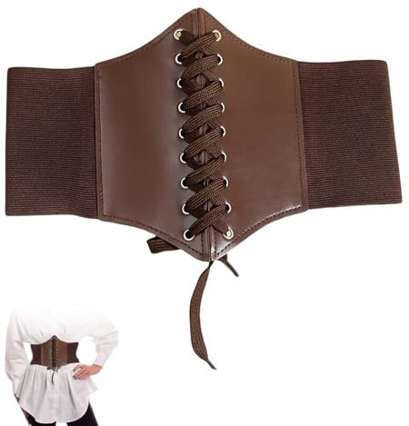 Unterbrust Korsett Damen Gürtel Leder,Karneval Corset Corsage,Goth Korsett,Schwarzes Korsette Piraten,Braunenes Korsetts Black,Piratenkostüm Wikinger,Mittelalter Vintage Festival Kleid Cosplay Kostüm