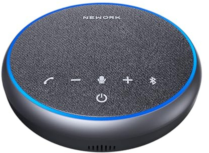 NEWORK FreeChat Altavoz de Conferencia, 3 micrófonos AI 360°, reducción de Ruido, 12 Horas de Autonomía, USB-C, Zoom Teams Home Office