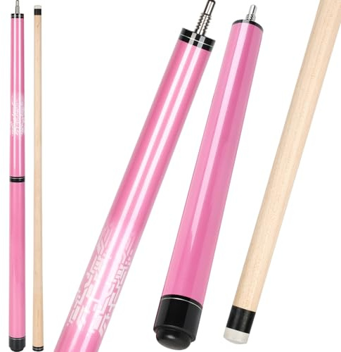 AKLOT Taco de Billar, Taco de Salto de bateador Pesado 23 oz 1 Pieza Palo de Billar Punta de baquelita de 14 mm para descansos explosivos y Saltos sin Esfuerzo Rosa