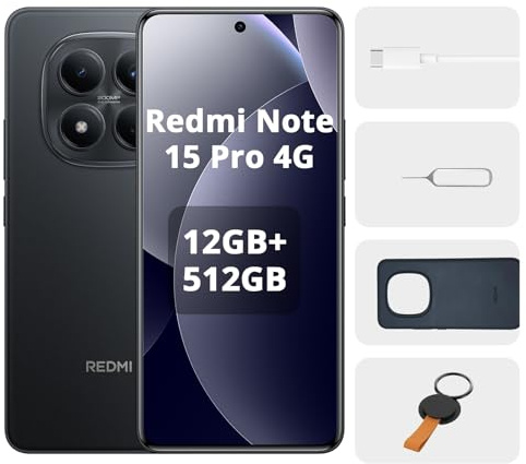 XIAOMI REDMI Note 15 Pro+ 5G Smartphone - 12+512GB, 6.83 AMOLED Display, 1.5K AMOLED Screen, Snapdragon 7s Gen 4, 200 MP, Camera, Nero