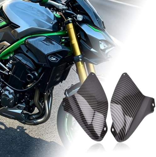 Midimttop Carénage latéral Avant avec Cache d'entrée d'air Gauche et Droit, Compatible avec Z900, Z-900 et Z900SE Accessoires 2025-2026 (Aspect Carbone)