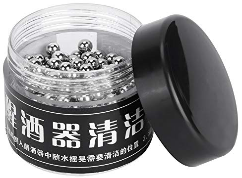 300Pcs 4mm Stainless Steel Cleaning Beads Reusable Cleaner for Bong Wine Carafe Decanter Wine Glass Cup Bottle Stains Remover Tool for Home Kitchen Bar Cleaning
