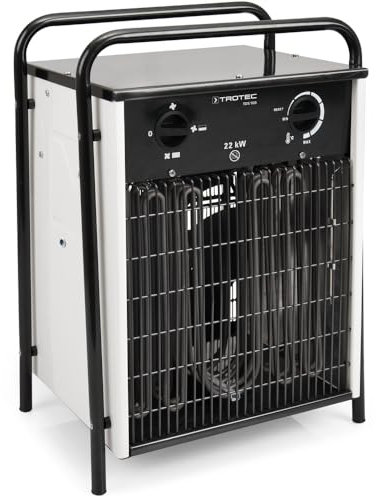 TROTEC Termoventilatore elettrico TDS 10 - potenza termica 1 kW / 2 kW - volume d'aria del riscaldatore edile 186 m³/h - termoventilatore