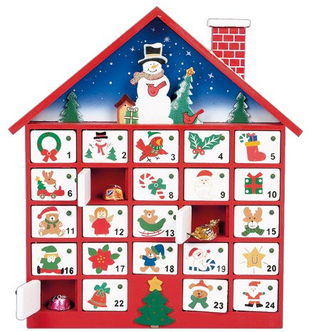 Premier Decoration Wooden Advent House, 40 cm