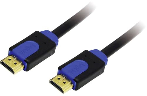 LogiLink CHB1110 - HDMI High Speed mit Ethernet (v1.4) Kabel, 2x 19-pin Stecker (Gold), schwarzes Kabel, 10m, Retail Colour Box
