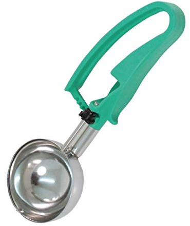 Bonzer 10123-04 Unigrip Portioner - Teal 5 | Ergonomic design ensures a comfortable, slip-free grip during high-volume commercial food portioning.