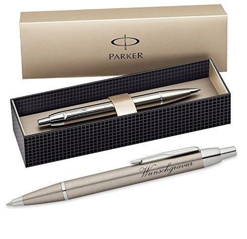 polar-effekt Parker IM Druckkugelschreiber mit Gravur - Metall-gold - Großraummine blauschreibend - inkl. Geschenk-Etui - Deutsche Herstellung - hochwertig und edel - perfekte Geschenkidee