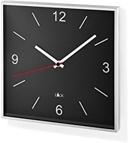 ZACK 60052 SILLAR Wanduhr, Edelstahl matt, 26.0 x 26.0 x 4.1 cm