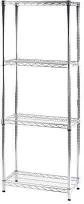 Archimede Sistema Componibile, Scaffale Quattro Ripiani, Grigio (Cromato), 61 x 36 x 168 cm