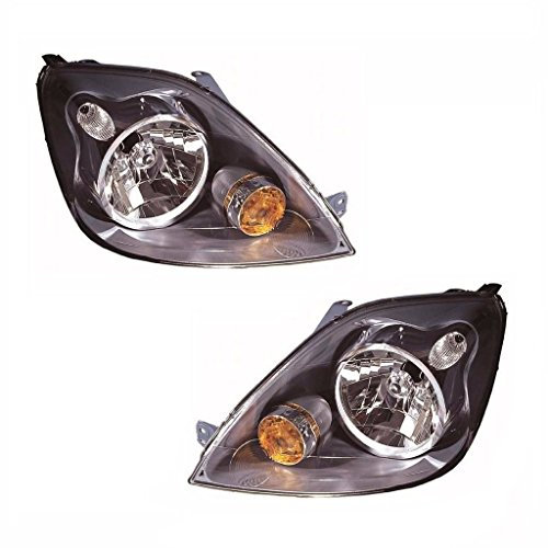 AV RICAMBI coppia fari anteriori ford fiesta dal 2006 al 2008 con parabola nera