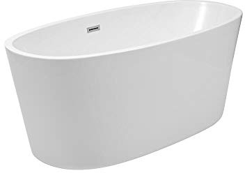 MILANO White 1595 x 740mm Freestanding Double Ended Oval Bath