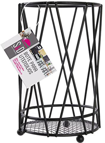 THE HOME DECO FACTORY CMKA2789 Bote UTENSILIOS Metal, Metall, Schwarz, one Size