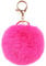 Auranso Pom Pom Fluffy Keyring Plush Charm Ring Faux Fur Bag Pendant Keychain Rose Red