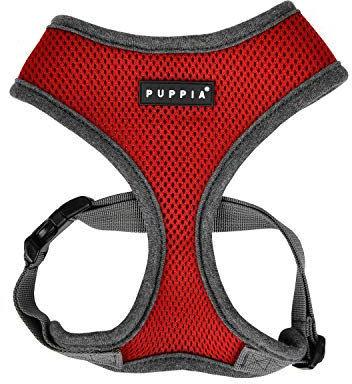 Puppia Soft Harness II - Weiches Hundegeschirr für kleine und mittelgroße Hunde - sehr komfortabel und verstellbar, Wein Rot, M, PATD-HA1770-WN-M