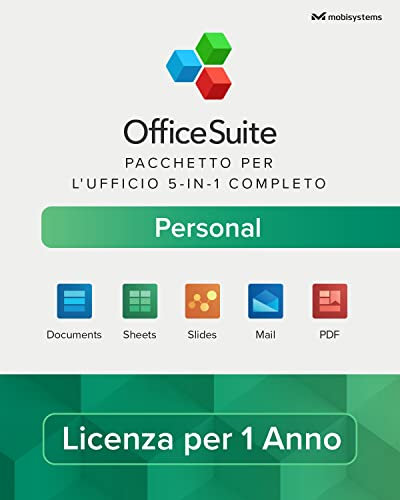 OfficeSuite Personal - Docs, Sheets, Slides, PDF, Mail & Calendar - 1 anno di licenza per 1 PC Windows e 2 Dispositivi Mobili