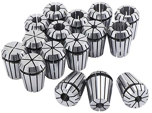 HSEAMALL Set di pinze ER25, 16 pezzi, mandrino pinza ER25, supporto da 1 a 16 mm, set di pinze a molla ER25 per lavorazione CNC, utensile per incisione e fresatura