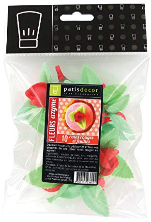 PATISDECOR Roses Rouges/Feuilles Azyme 10 21 g P1325