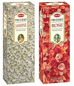 Hem Lot de 2 boîtes de bâtons d'encens Jasmin et rose 240 bâtonnets au total