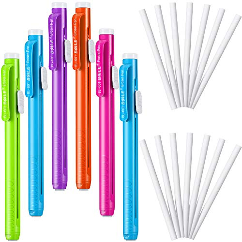 Outus 36 Pcs Eraser Pens Retractable Mechanical with Refills, Solid Color