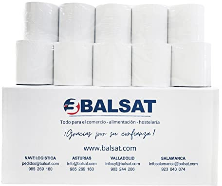 BALSAT Rollo Ticket 80x80 Termico - 50 ud. Papel Impresoras TPV
