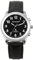 TalkJoy Montre radio-pilotée parlante pour femme - Cadran noir - Bracelet en cuir - Montre pour personnes âgées et aveugles