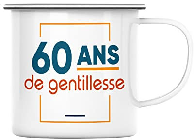 Fabulous Mug en Métal Emaillé Personnalisable Texte + Age Style Moderne Message Cadeau Anniversaire