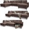 Cord Sofa U Form mit Schlaffunktion - Ecksofa mit Schlaffunktion und Bettkasten, Wohnlandschaft U Form, XXL Couch U Form, Big Sofa XXL, Eckcouch mit Schlaffunktion und Bettkasten, (Taupe Links)