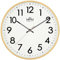 MPM Design Kunstoff Wanduhr, große arabische Ziffern, Hellbraun, Quarz-Uhrwerk, ∅ 350 mm, modern, Analog Wand Uhr, Wanddeko, Dekoration für Wohnzimmer, Küche, Büro, Schlafzimmer