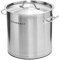 Forgast Pentola Professionale Acciaio Inox 17L Litri con Coperchio, Casseruola Alta Pentola Capiente Induzione Gas Fornello Elettrico, Fondo Spesso Multistrato, Pentole da Ristorante, Argento