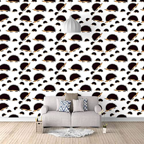 Wall Murals 3D Wallpaper Hedgehog Cartoon Animal 3D Wall Mural Living Room Sofa Tv Wall Bedroom Wallpaper Peel and Stick Wall Photo Removable Wall Posters Self-Adhesive Wall Art 400(W) x280(H) cm