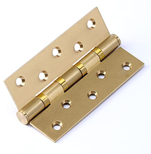 5-inch All-Brass Hinges, Side-Opening Muffler Hinges, Wooden Door Hinges with Silent Bearing Cushioning