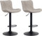 CLP 2er Set Barhocker Linus - Höhenverstellbare Barstühle - 360° Drehstühle Mit Rückenlehne Für Küche Und Bistro, Farbe:Taupe, Material:Stoff