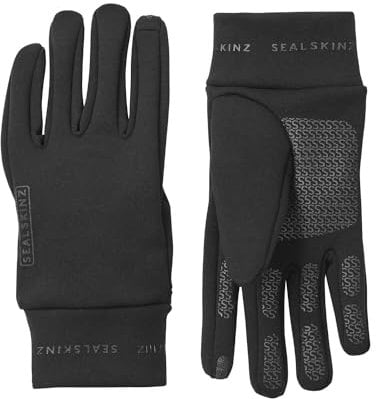SEALSKINZ | Acle | Water Repellent Nano Fleece Glove | Lightweight & Touchscreen Compatible | Provides Insulated Protection, Black